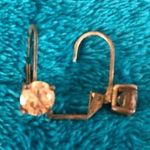 Dangling Drop Hoop Earrings Gold Tone Stones Gems Hinge Closure Costume Jewelry Photo 1