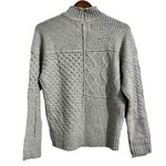 American Eagle  Outfitters Grey Quilt Knit Mock Turtleneck Oversized Sweater S Photo 1