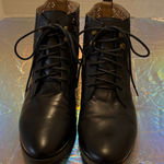 Lucky Brand  Shoes Boots Black Perforated Laced Holes Leather Women Size 10M/40 Photo 0