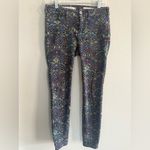 Pilcro and the Letterpress Blue Patterned Skinny Pants Corduroy waist 25 boho Photo 3