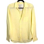 Frank & Eileen  Eileen Relaxed Button Up Shirt Yellow Linen Women's Size Small Photo 5
