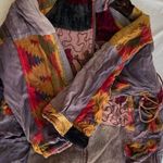 Vintage Native American Women’s Jacket Zip Patches Americas Tribal Theme Sz XL Red Photo 1