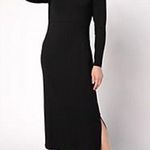 Women with Control Petite Finespun Jersey Tummy Control Midi Dress XP Petite Black Size undefined Photo 0