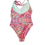 Nanette Lepore  Plunging V-neck Halter Print One-Piece Moderate Swimsuit Size 10 Photo 5