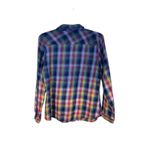 Max UK 18 US 14/16 Rainbow Plaid Button Up Long Sleeve 100% Cotton Shirt NWT Photo 3