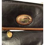 Capezio Vintage 80s Black & Brown Leather Satchel Multi-Compartment Shoulder Bag Photo 1