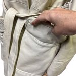 24 K Leather Dan Di Modes Cream Tie Belted Trench Coat Jacket Womens Large White Photo 7