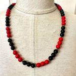 Vintage red and black beaded necklace Photo 0