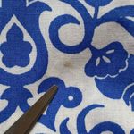 Talbots Shirt White Blue Floral Damask Folk Art Sleeveless Collared Button Up Photo 8