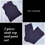 St. John Vintage ’s 2 piece knit blue tank top / pant set sz medium shirt 10 pant Photo 1