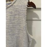 J. Crew Textured Knit cottage core Top Blue White Scalloped Trim Women's XL Photo 2