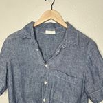 CP Shades  Womens Minimalist Linen Button-Up Tie Front Shirt Small Photo 3