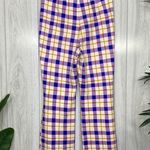 Anthropologie Maeve Susanna Flare Pants Colorful Plaid size S Small Photo 3