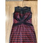 Tadashi Shoji  mix bodice Lace black Red mini sleeveless sheath Cocktail Dress 6 Photo 12