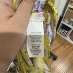 Floral Yellow Satin Dress Size L Photo 3