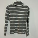 Banana Republic  Turtle Neck Long Sleeve Shirt Grey and White Striped Size Small Photo 5