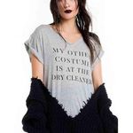 Wildfox new My Other Costume Halloween Tee T Shirt Heather Grey Oversize M Photo 0