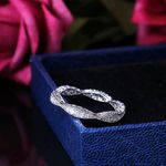 Boutique Women's Gold-Plated-925 Eternity Simulated Diamond Engagement Band Ring Sz 9 Photo 12