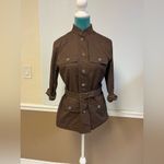 Kate Hill  Belted Utility Jacket – Brown Military‎ Style | Size S | Cargo Pockets Photo 4