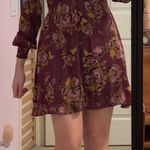 Free People Wine Floral Dress Photo 0