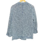 ZARA DOUBLE BREASTED BLUE & WHITE TEXTURED WEAVE KNIT BLAZER SIZE SMALL Photo 3