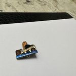 Handmade Handcrafted Enameled City Scene Building With Bridge Brooch Pin Photo 4