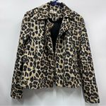 easel  faux suede Leopard Print M Jacket w/pockets motorcycle boxy full zip Photo 0