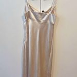 Petal and Pup  Cheya Dress Champagne Satin Midi High Slit  Photo 4