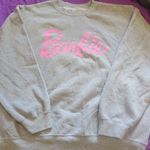 Barbie pullover sweater cursive barbie in gray and pink size XL extra large. Photo 0