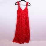 Madewell  Ruffle Strap Wrap Maxi Dress In Metallic Striped Red Prairie Posies 2 Photo 0