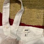 Aerie White Linen Crop Top Tank Top Adjustable Button Straps Smocked Size Small Photo 1