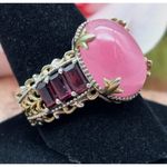 STS Chuck Clemency Sterling Silver & Pink Cocktail Statement Ring Size 11.5 Photo 6