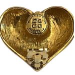 Givenchy Logo Gold tone HEART Shape Clip-On Earrings Vintage Photo 2