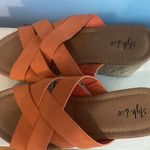 Style & Co . Womens VIOLETTE Orange Cork Slip On Wedge Sandals Shoes Size 6.5 Photo 2