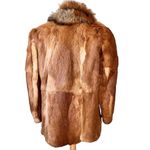 Vintage Red Fox Fur Jacket with fox tails neck Orange Size M Photo 12