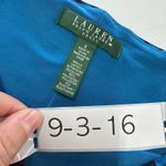 Ralph Lauren Lauren Dress Womens Size 4 Blue Print Twist Front Cap Sleeve Photo 2