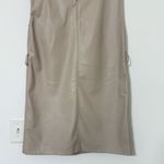 ZARA  Women’s Cream Faux Leather Dress Padded Shoulders Size S Photo 4