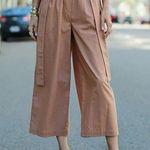 The Drop Women's High Waisted Cropped Wide Leg Pant by Paola Alberdi Pants XS Tan Photo 0