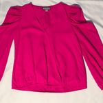 Sam and Jess Women’s Pink Pouf Sleeve Surplice Neckline Wear to Work Top XS Photo 0