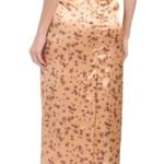 ZARA  Satin Floral High Waisted Midi Skirt size large Photo 4