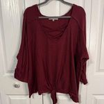 Absolutely Famous  maroon 3/4 sleeve knot sleeve size 3XL Photo 0
