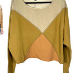 Free People  Montauk Pieced Sweatshirt Khaki Combo Size XS Photo 0
