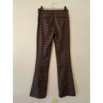 ZARA  Brown Navy Patterned Stretchy Straight Leg Dress Pants Boho Women's Small Photo 5