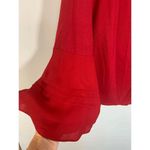 cupio Women's Top Scoop Neck Blouse Bell Long Sleeve Classic Red OS Photo 3