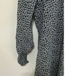 Reformation  Maxi Dress Size 12 Black White Floral Long Sleeve High Neck Cute Photo 0