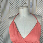Lulus Coral Tie Bralette Halter Top Size Medium Photo 3