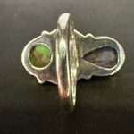 Sterling Silver Mojave Turquoise Purple and Green Two Stone Size 7 Photo 2