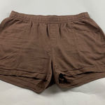 Old Navy Brown Linen Blend High Rise Pull On Shorts L Photo 0