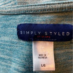 simply styled Vintage  V-neck Top Soft Stretch Heathered Teal Turquoise Blouse Photo 2