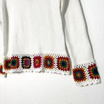 Joseph A . women indie crochet knit white multicolor sweater size S NWT $78 Photo 3